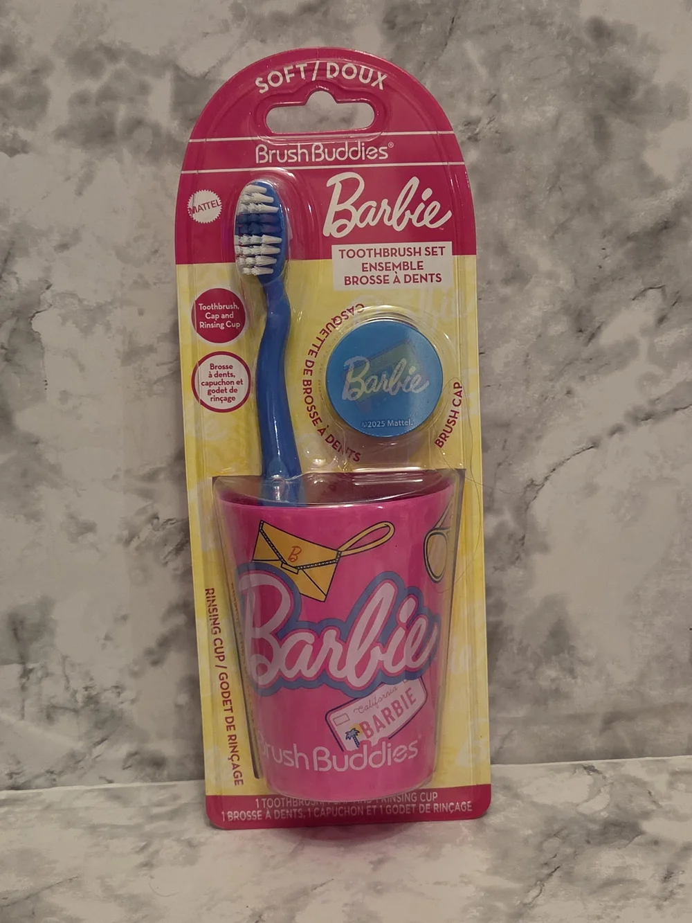 Barbie 7 Piece Bundle Set - Toothpaste, Toothbrush, Bandaids, Nails, Sanitzer...